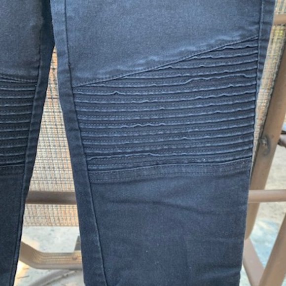 ZARA Black Denim Stretch Jeans with Zippers Size 6 - Picture 2 of 9